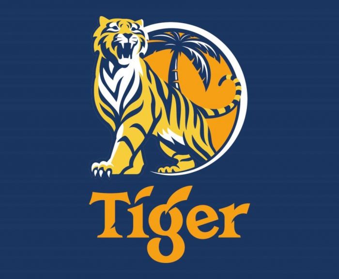 Logo bia Tiger có hình chú hổ mạnh mẽ đang gầm 
